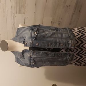 Maurices light washed denim vest.